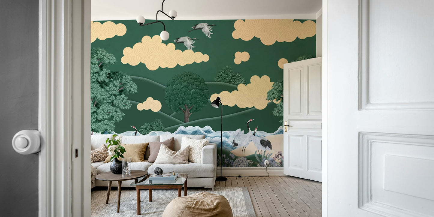 The colors are soft and gentle, with pale blues, grays, and whites.

