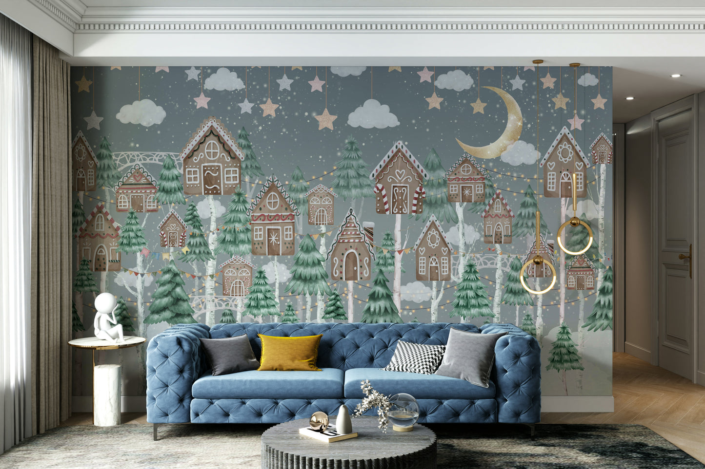 The colors are soft and gentle, with pale purples, pinks, and blues.

