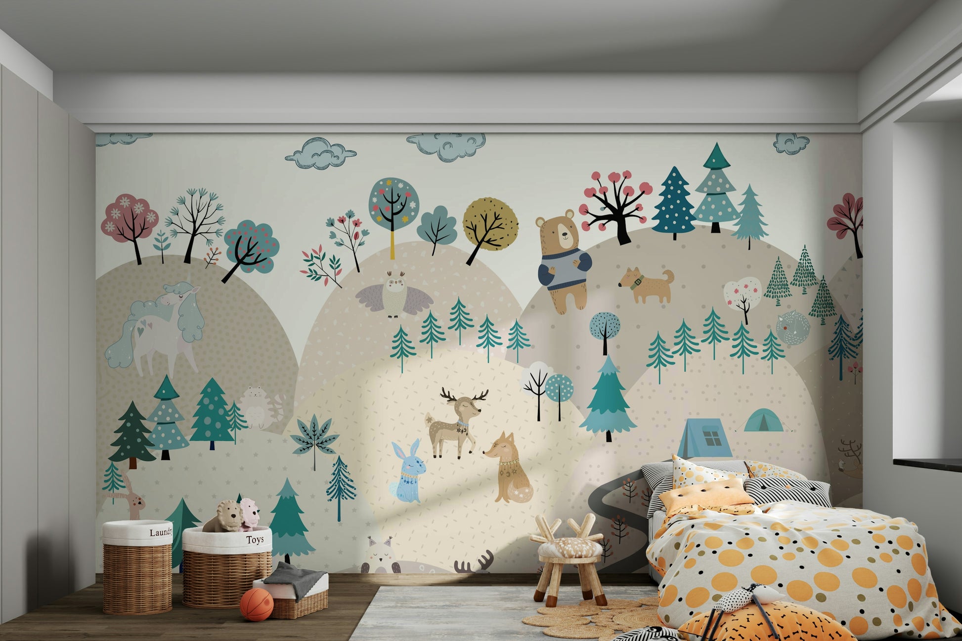 The animals are shown on a journey or in a natural setting.

