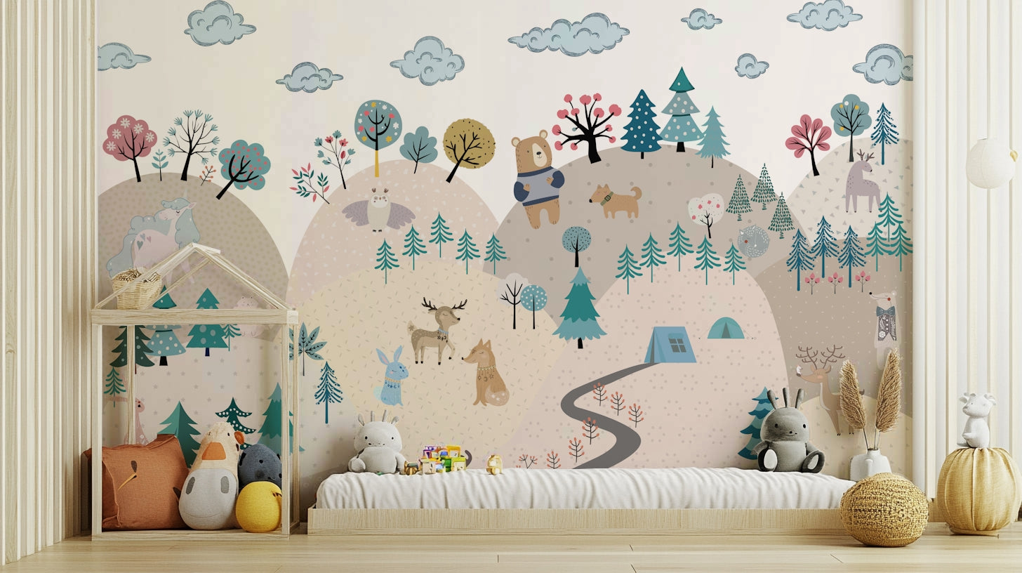 The colors are soft and gentle, with a variety of light hues.

