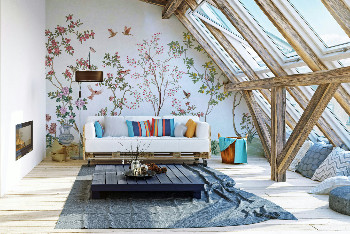 The colors are soft and gentle, with pale pinks, blues, and greens.

