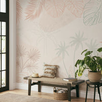 The composition is a wide, landscape view of a tropical scene.

