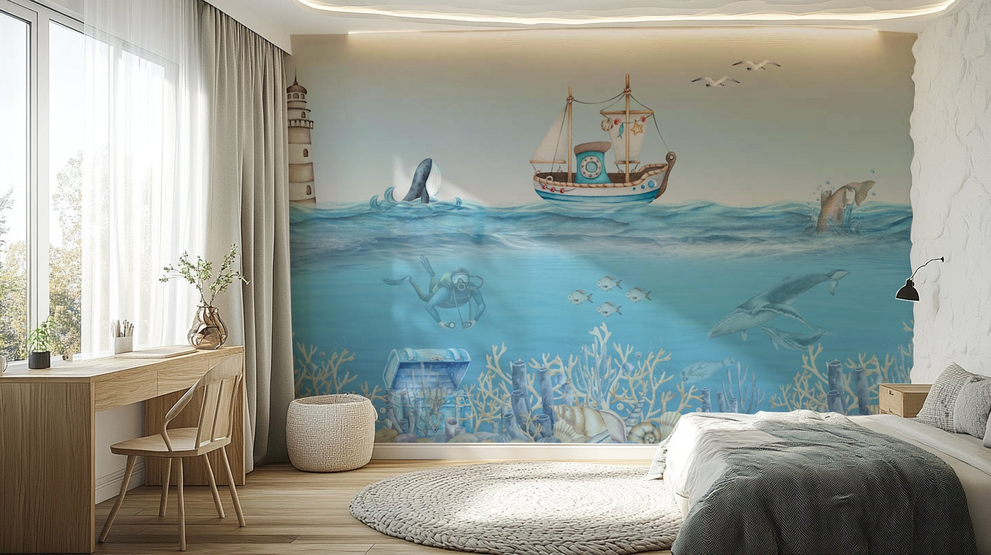 The style is soft and artistic, like a watercolor painting.

