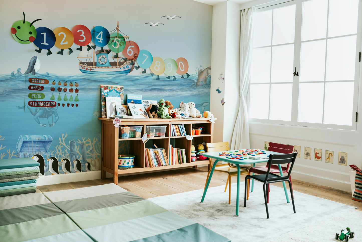 The design feels playful and gentle.

