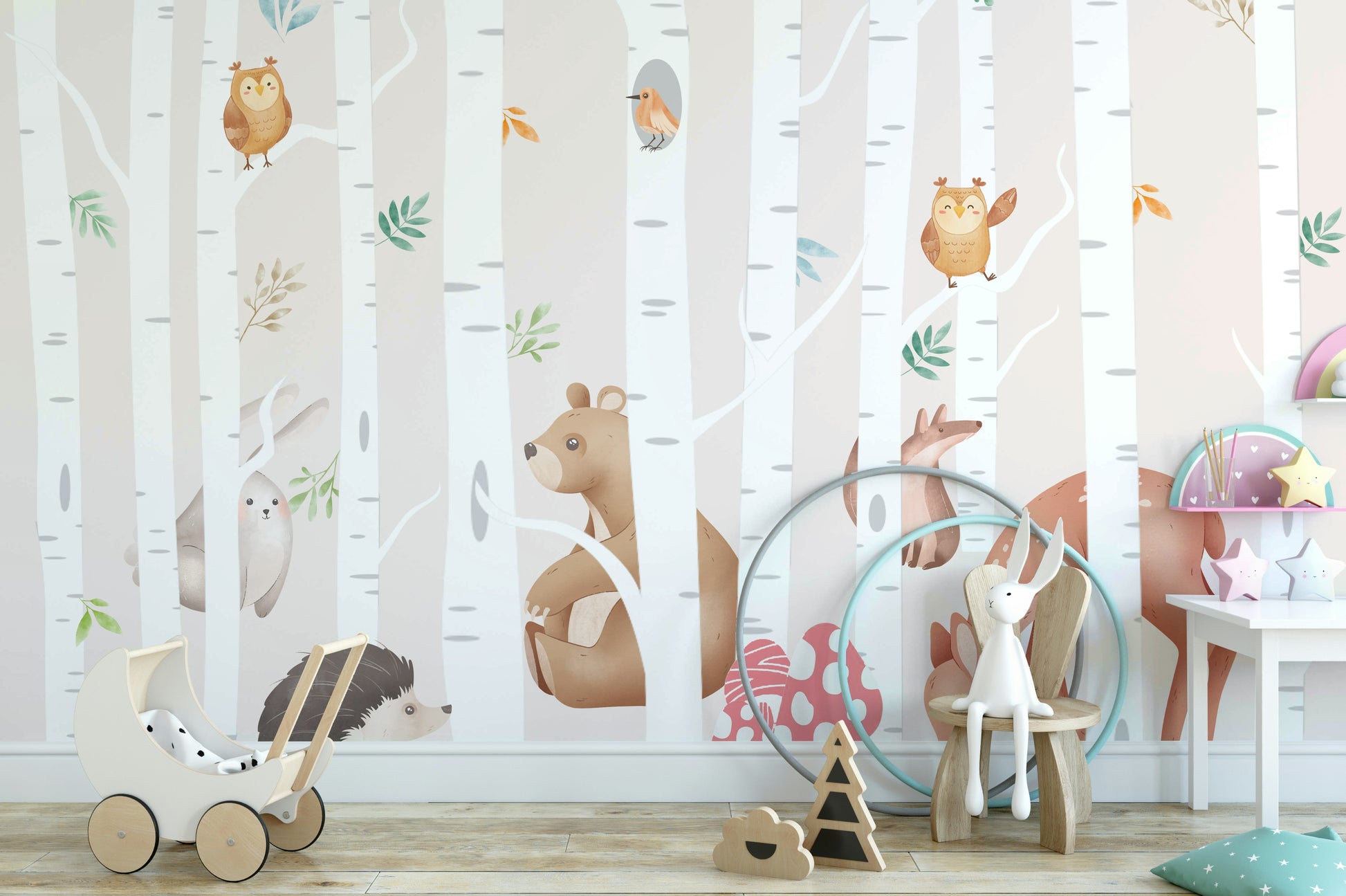 The design feels playful and gentle.

