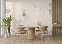 The colors are gentle and muted, with pale hues.

