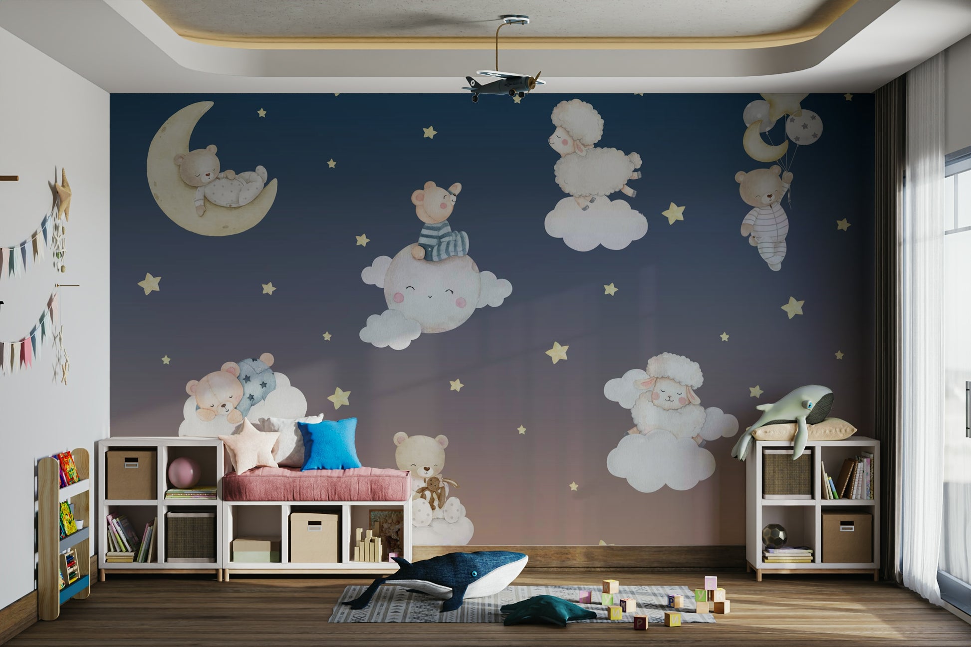 The image is suitable for a children's room or a nursery.

