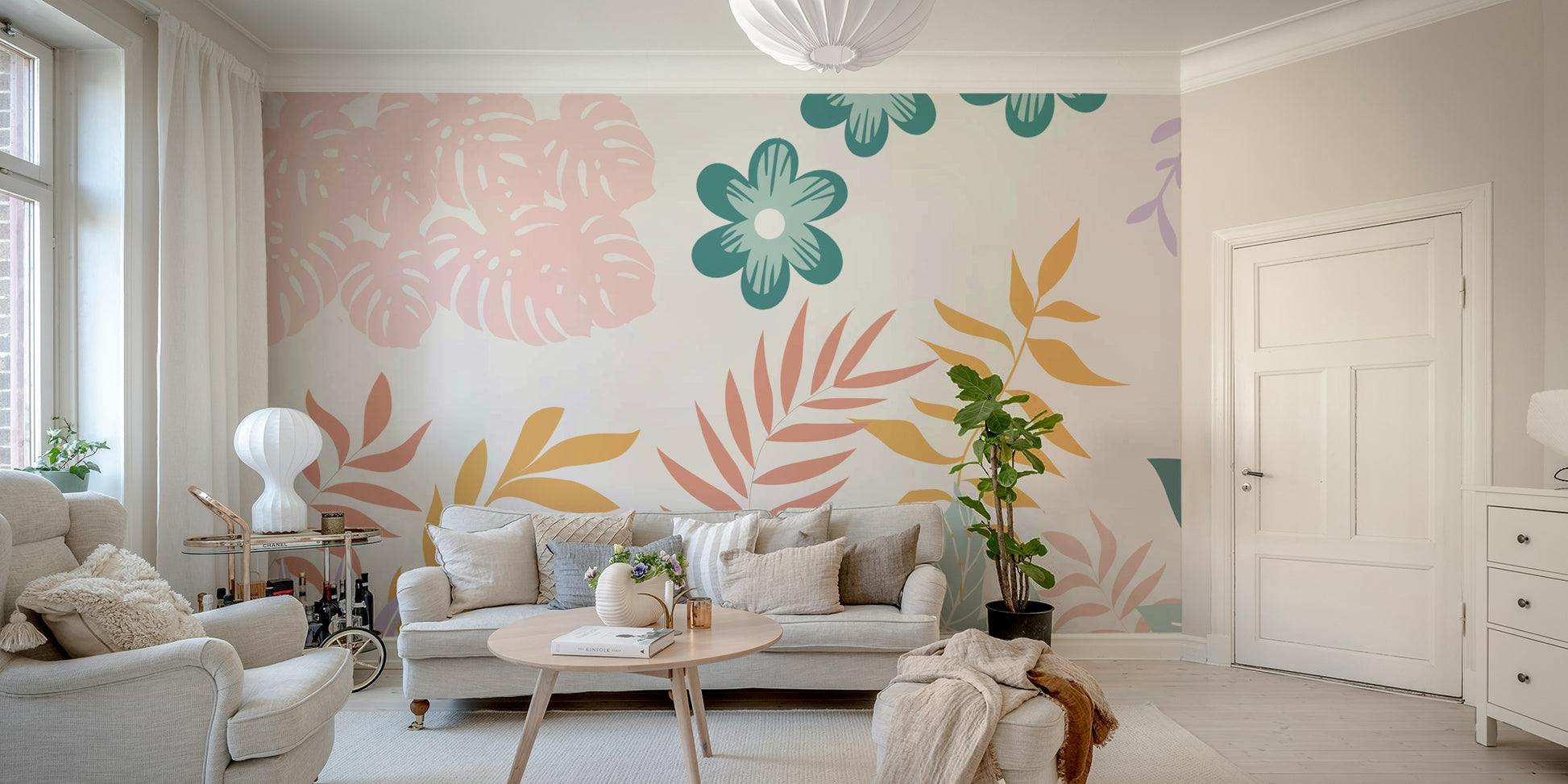 The composition is a wide, landscape view of the blooms.

