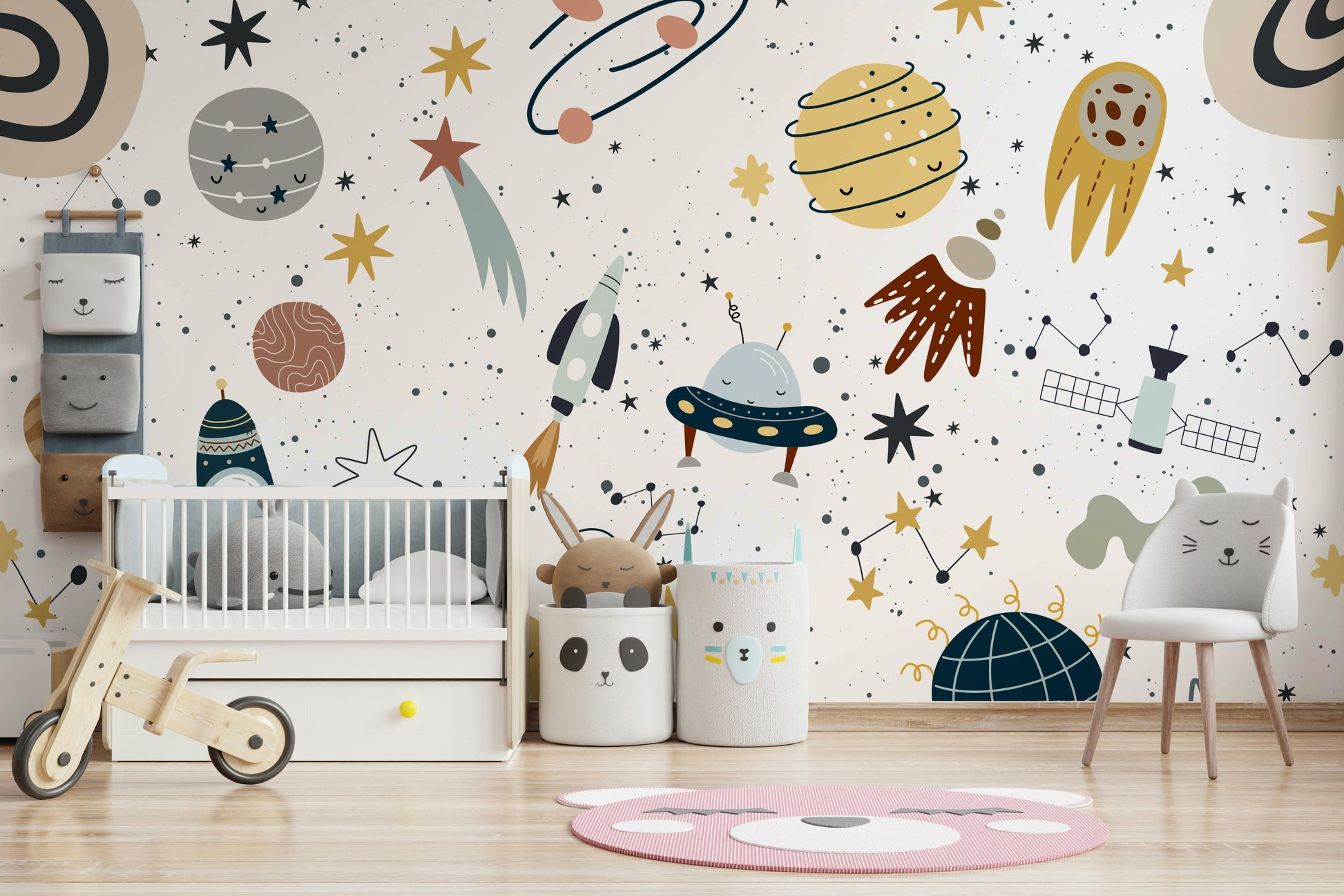 The design feels playful and gentle.

