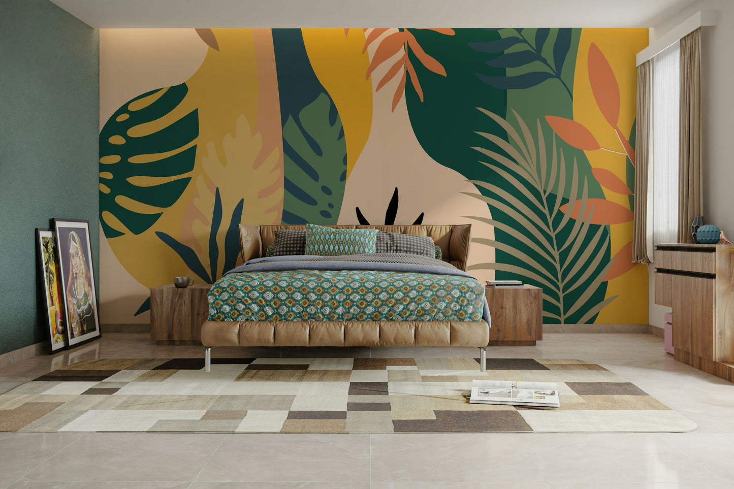 The composition is a structured, repeating pattern.

