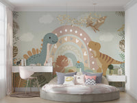 The colors are bright and vibrant, with a rainbow palette.

