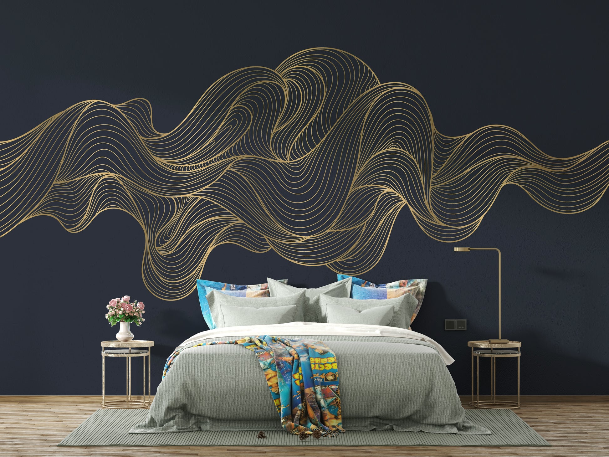 The composition is a harmonious, repeating pattern.

