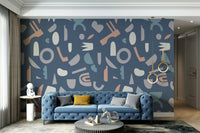 The design features a repeating pattern of soft, interconnected shapes.

