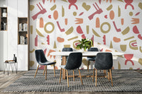 The composition is a structured, repeating pattern.

