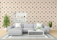 The design features a repeating pattern of soft, triangular shapes.


