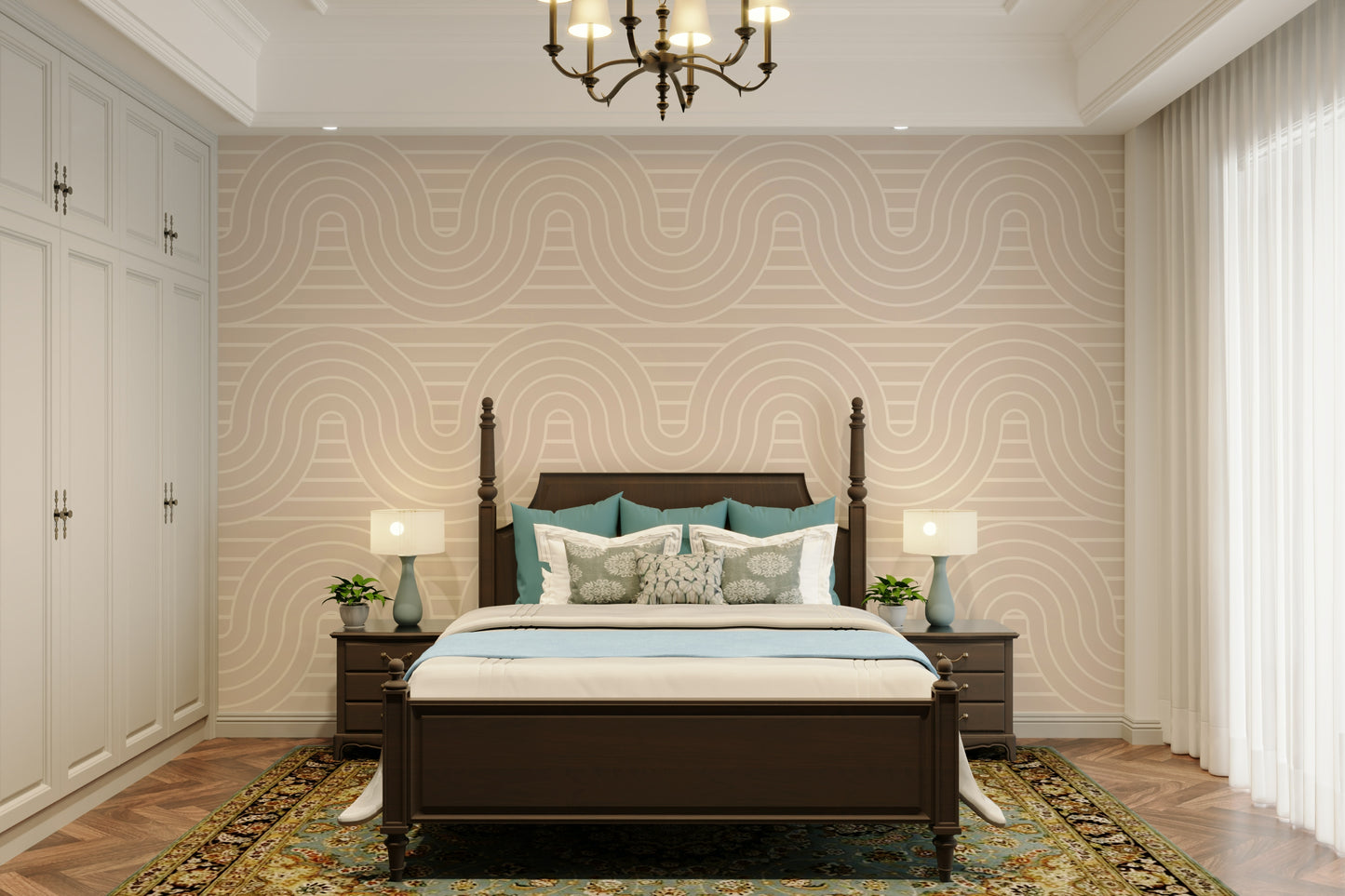 The composition is a structured, repeating pattern.

