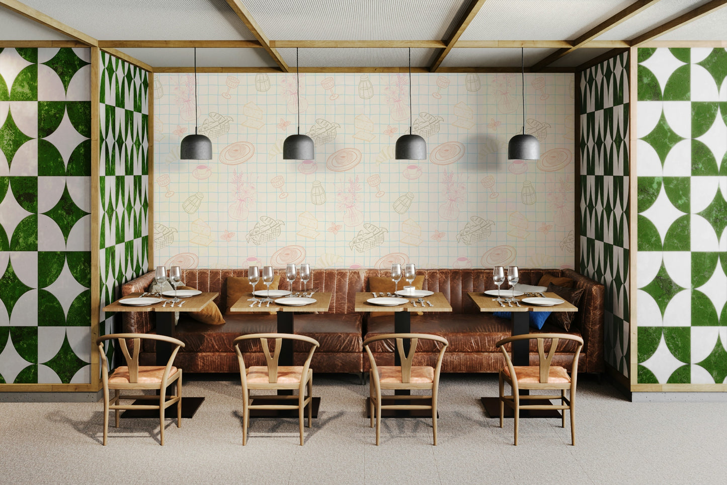 The composition is a harmonious, flowing pattern.

