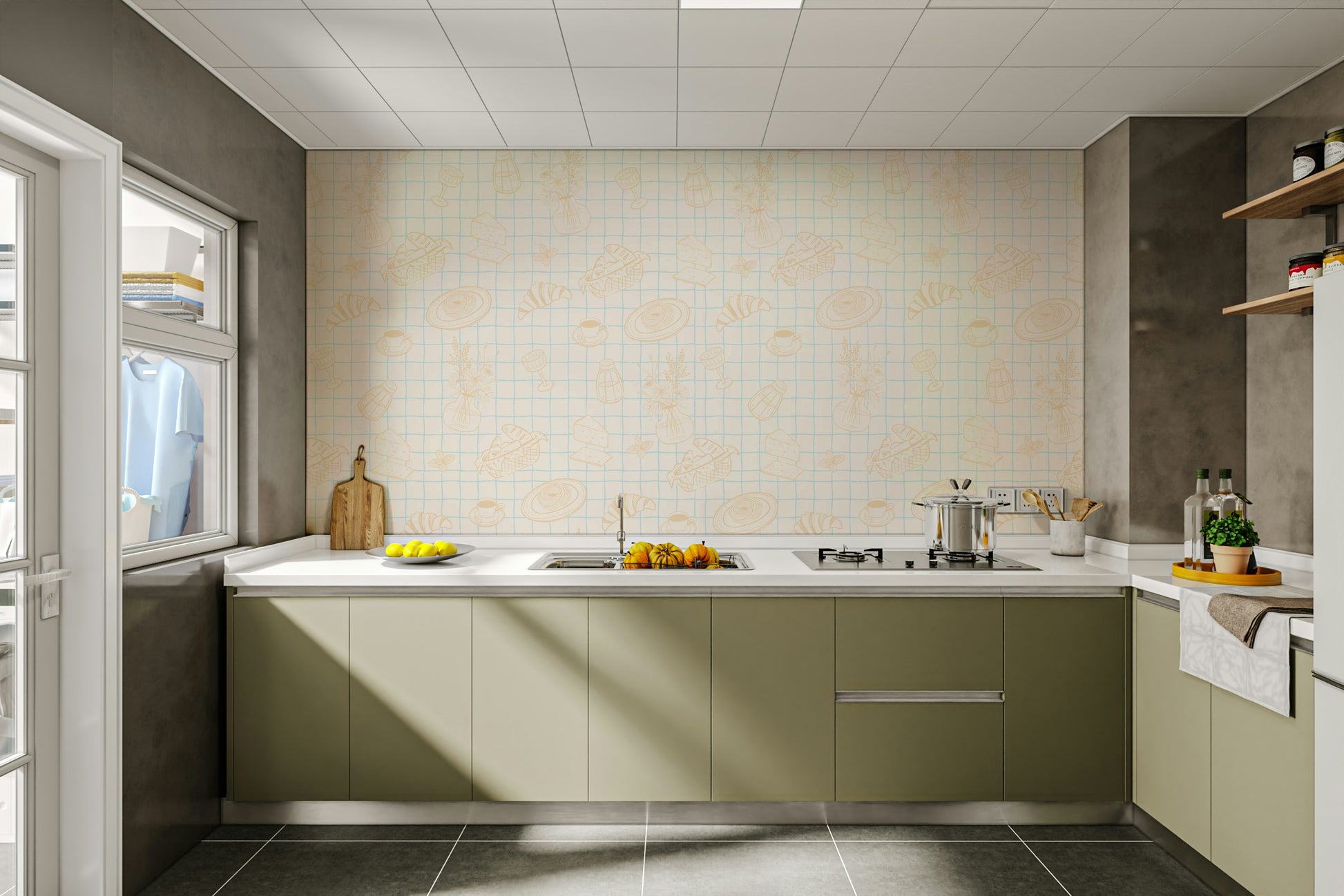 The image is suitable for a kitchen, a dining room, or a cafe.