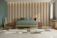 The colors are gentle and cool, with a neutral, gray and beige palette.

