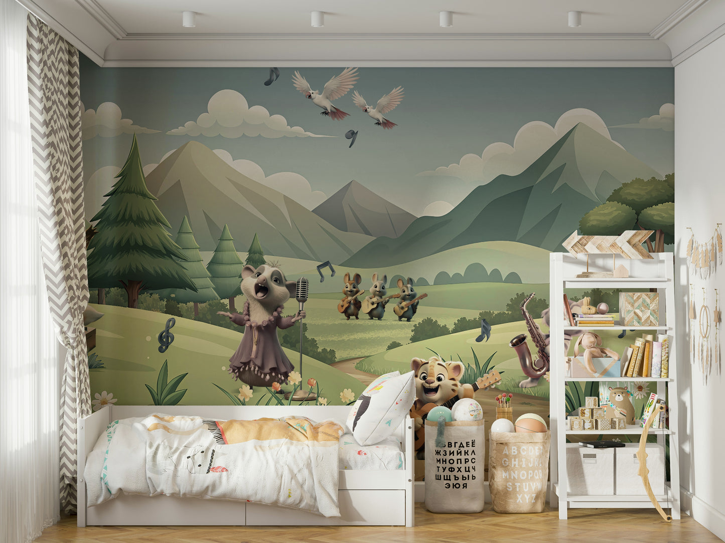 The design feels happy and melodic.

