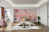 The colors are gentle and soft, with a pastel, pink and blue palette.

