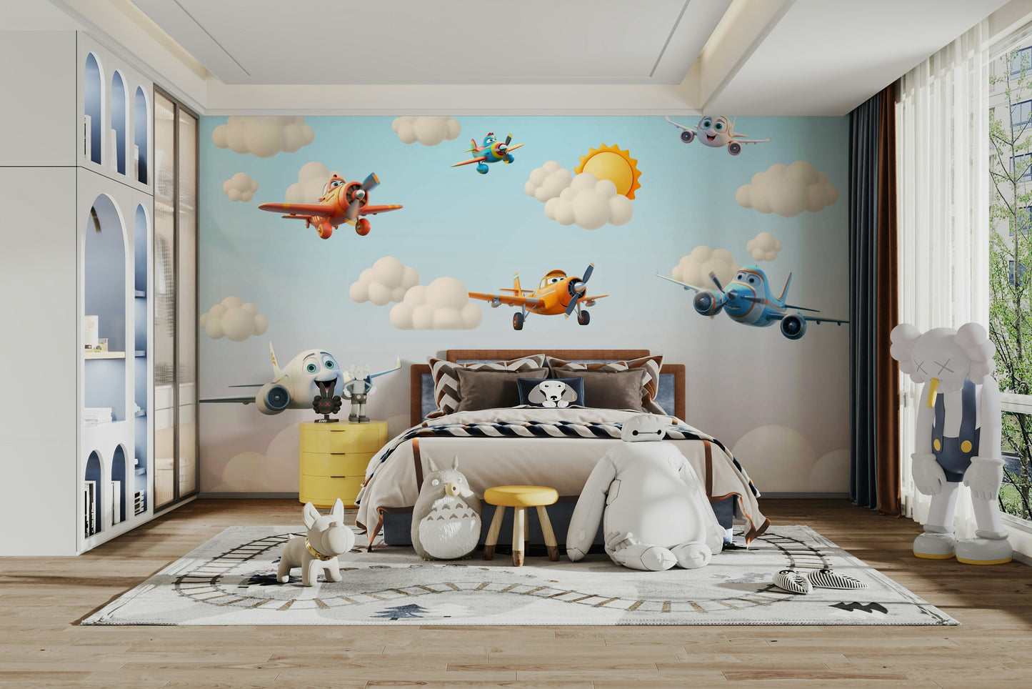 The colors are gentle and soft, with a pastel, blue and gray palette.

