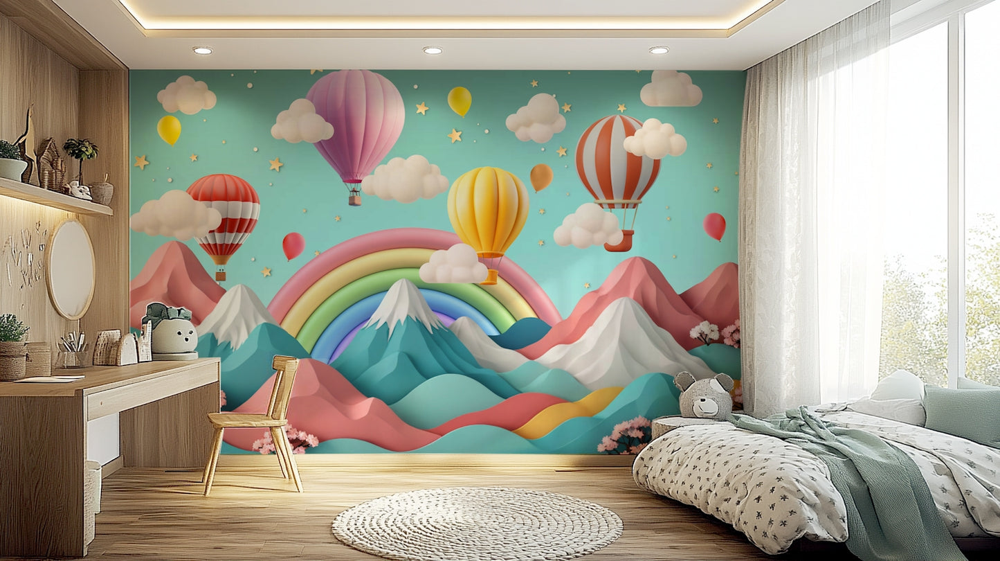 The colors are gentle and soft, with a pastel, blue and beige palette.

