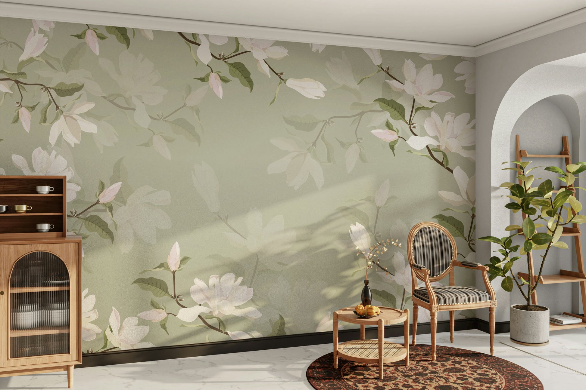 The design feels peaceful and organic.

