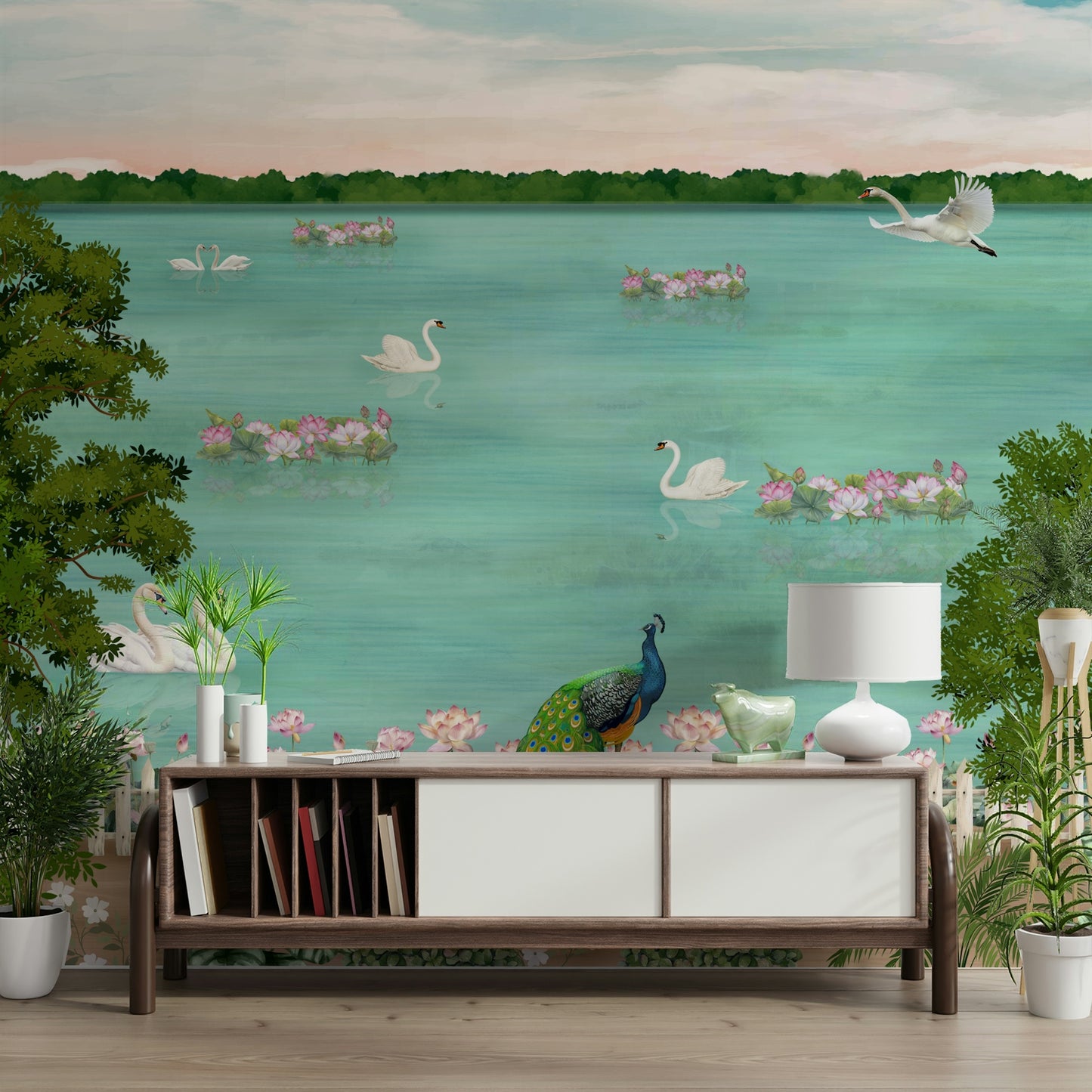 The colors are gentle and soft, with a pastel, blue and white palette.

