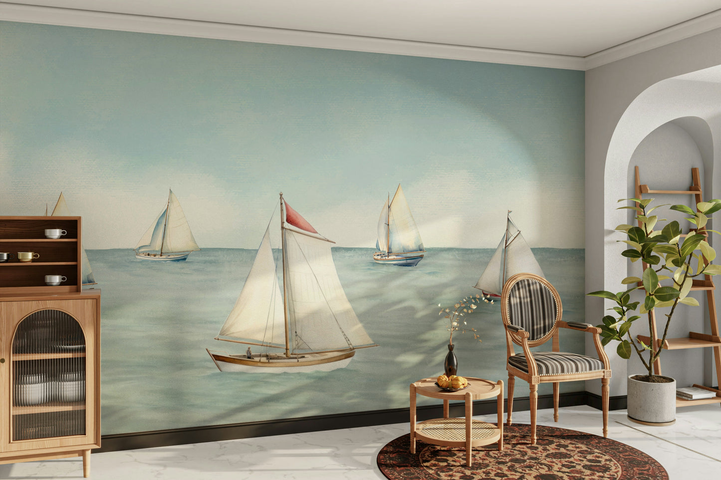 The colors are gentle and soft, with a pastel, blue and gray palette.

