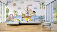 The design features a scene with brave pirates, a hidden treasure cove, and a pirate ship.

