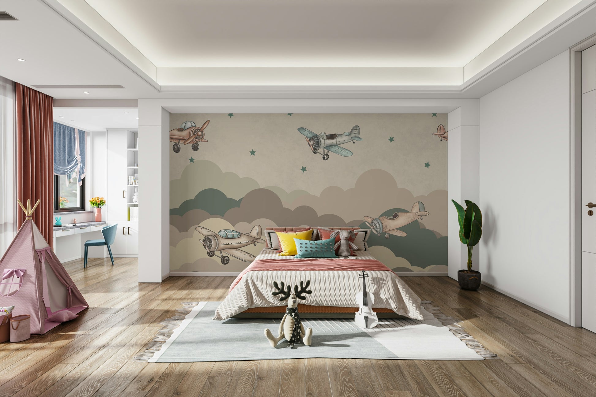 The composition is a harmonious, floating pattern.

