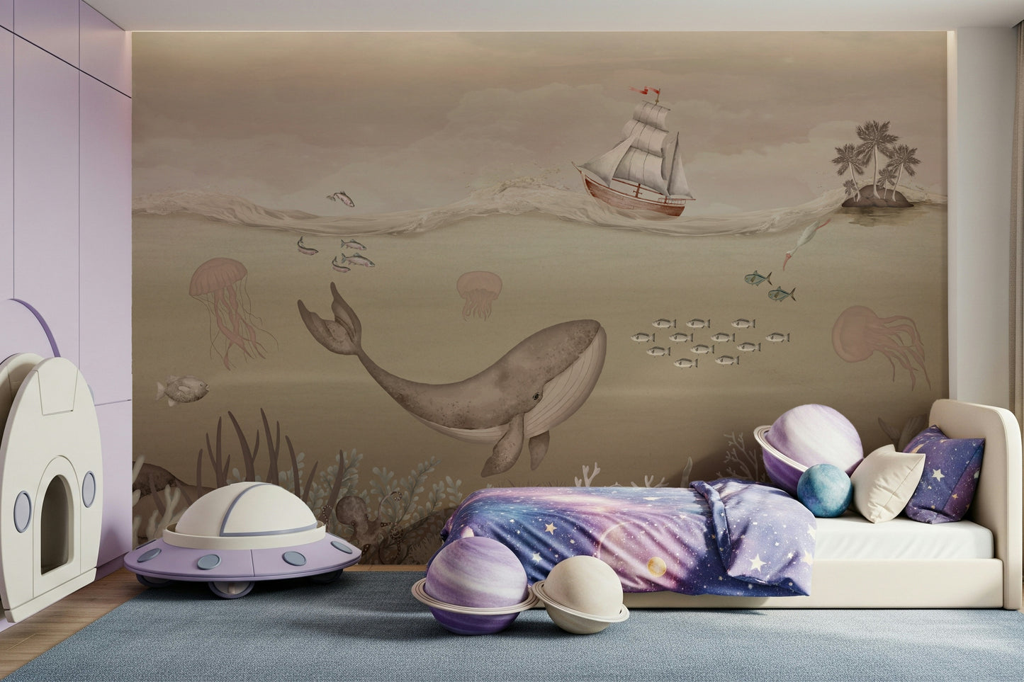Whale's Journey Wall Mural