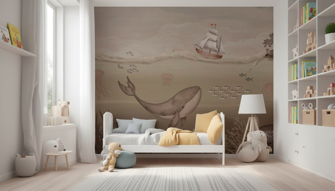 Whale's Journey Wall Mural