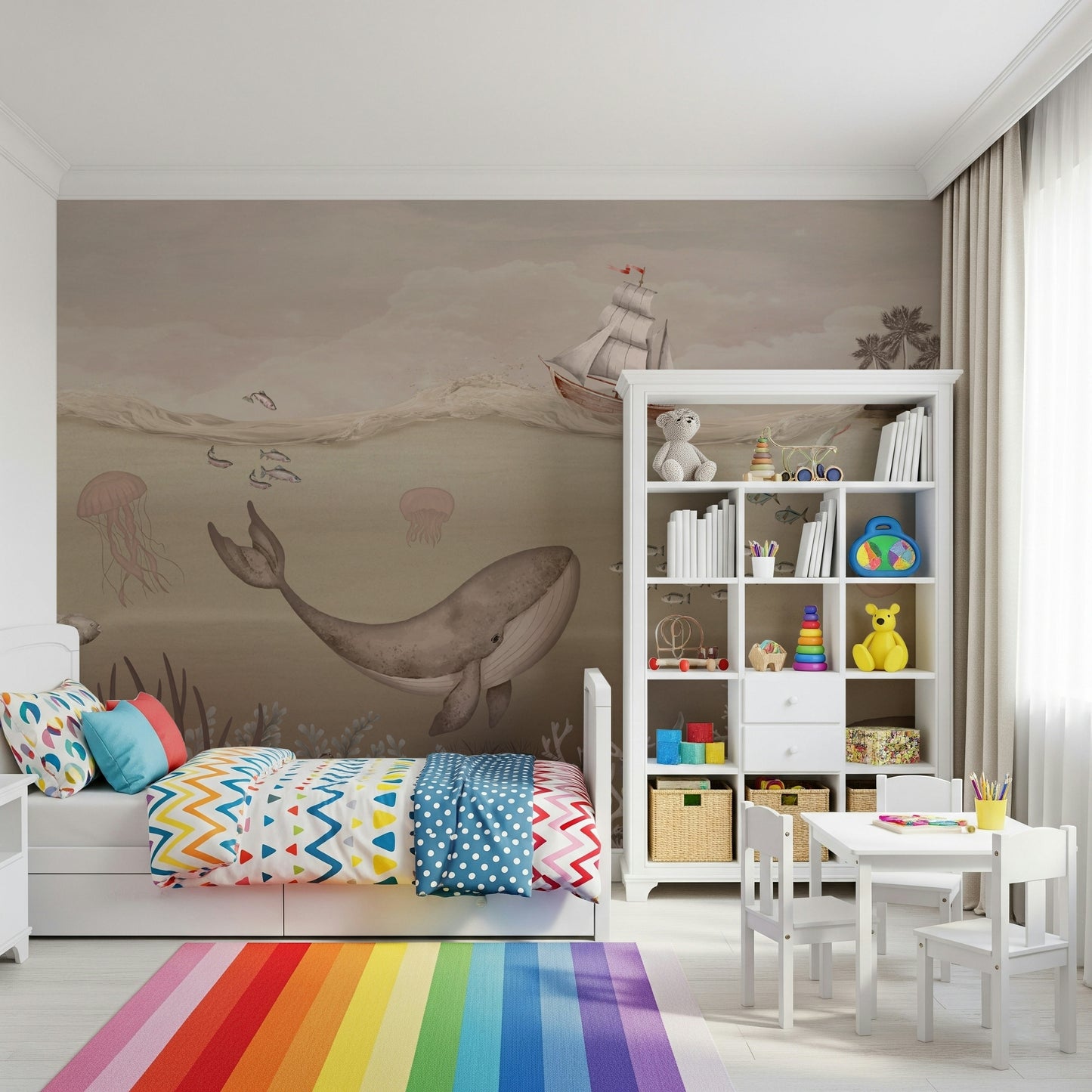 Whale's Journey Wall Mural