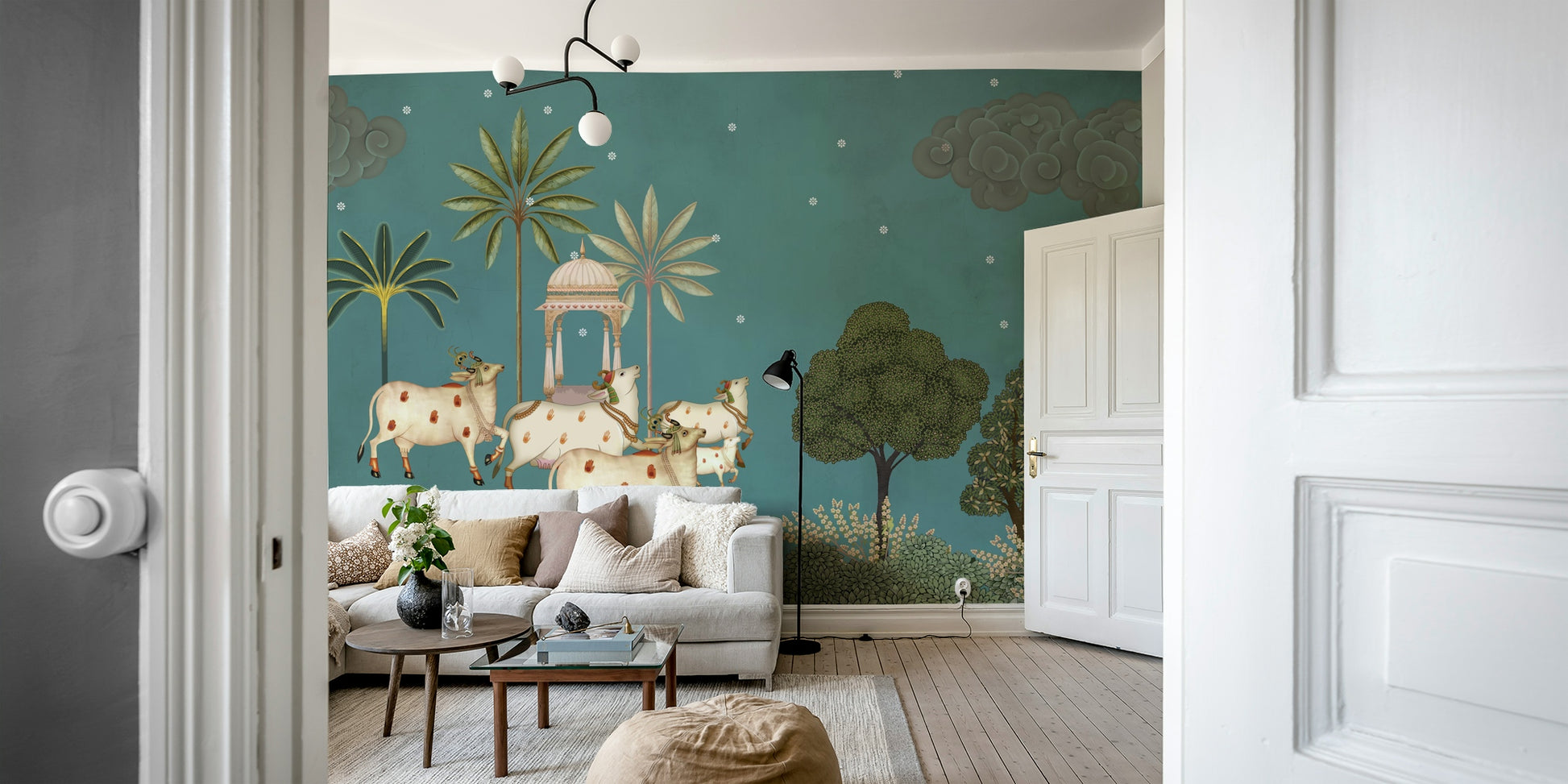Neel Pichwai Wall Mural for bedroom
