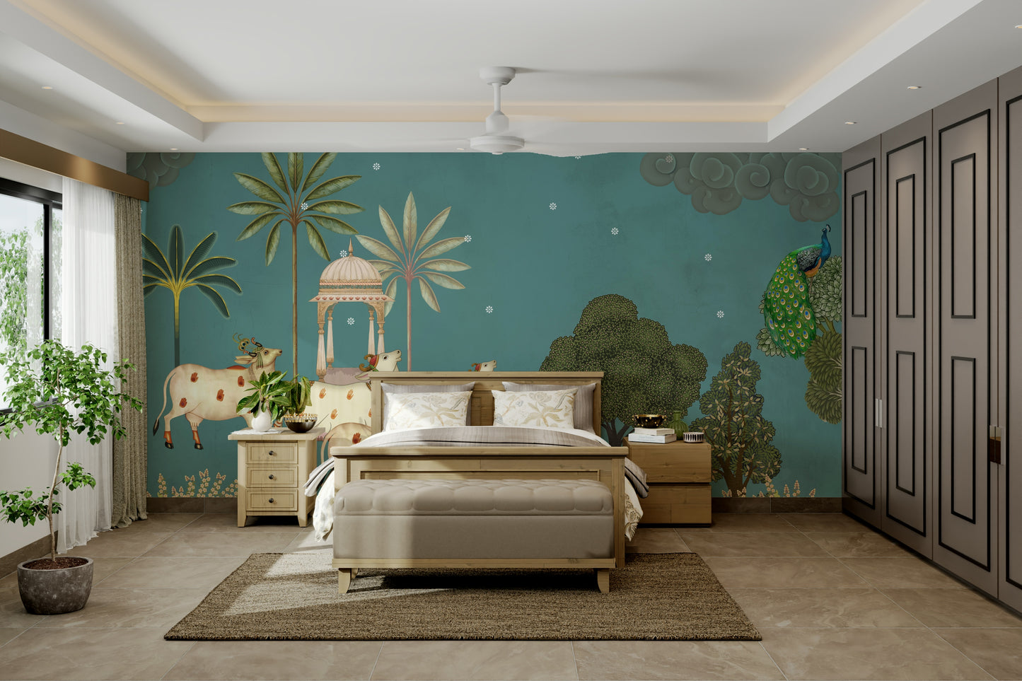 Neel Pichwai Wall Mural feature wall
