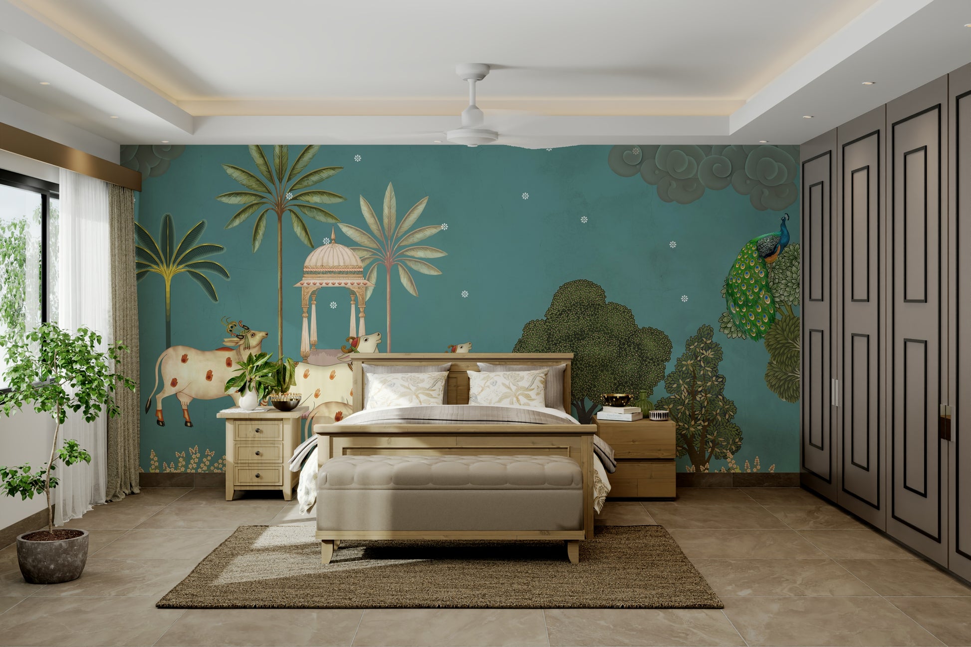 Neel Pichwai Wall Mural feature wall
