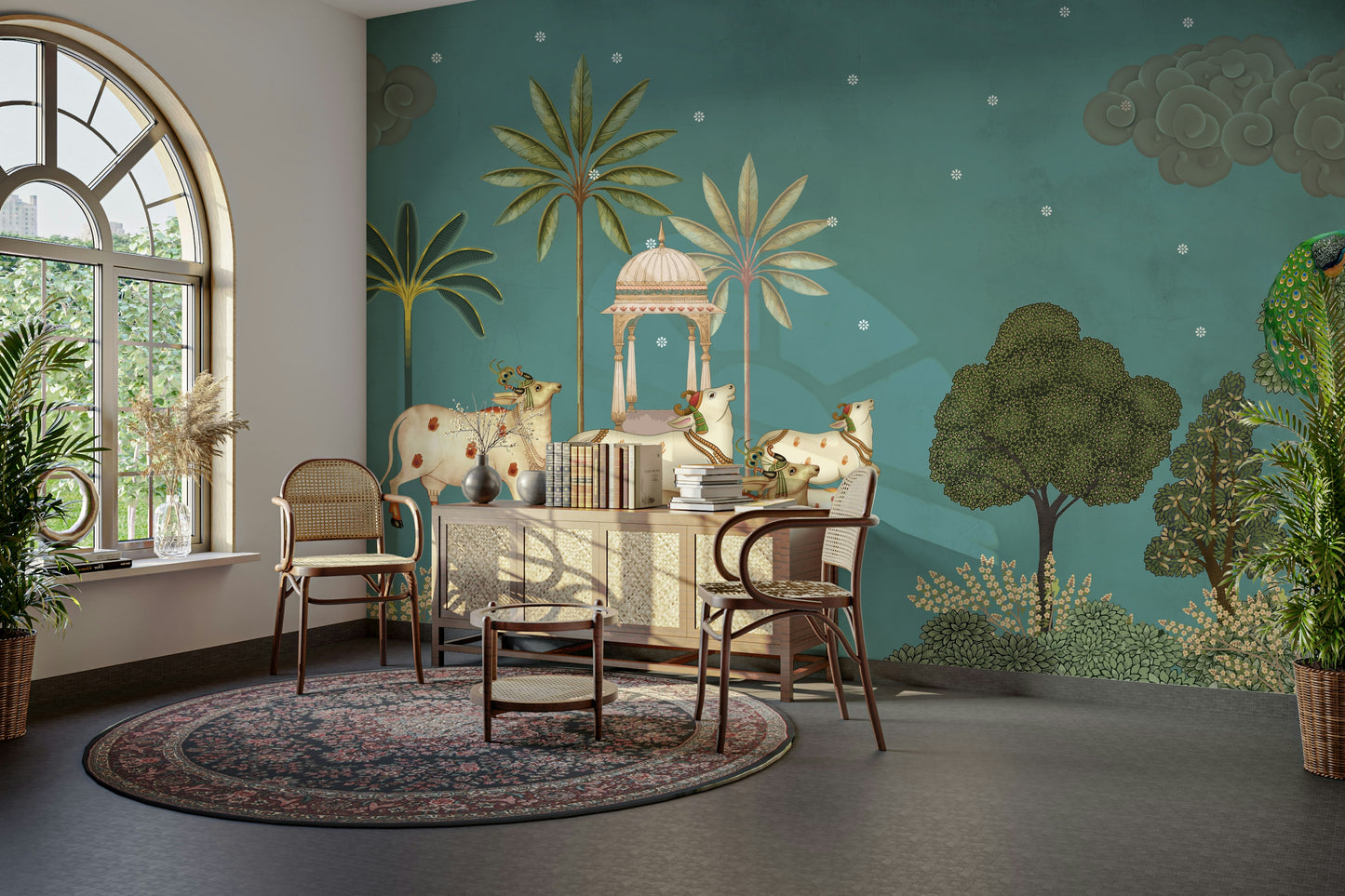 Neel Pichwai Wall Mural elegant design


