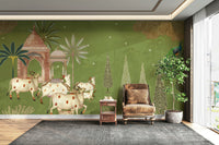Pichwai Darshan Wall Mural nature theme

