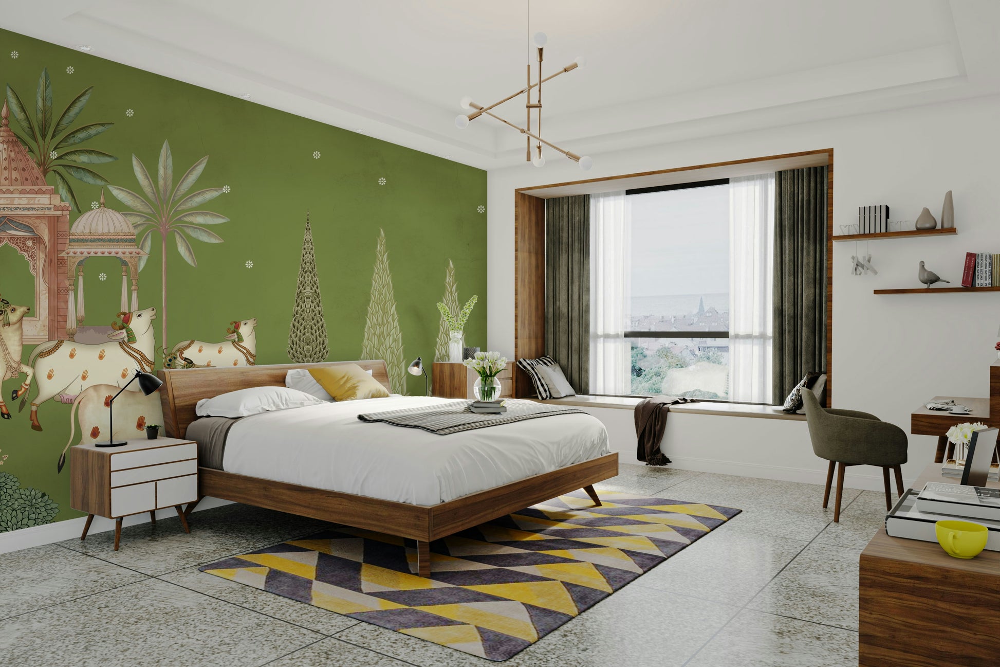 Pichwai Darshan Wall Mural home decor


