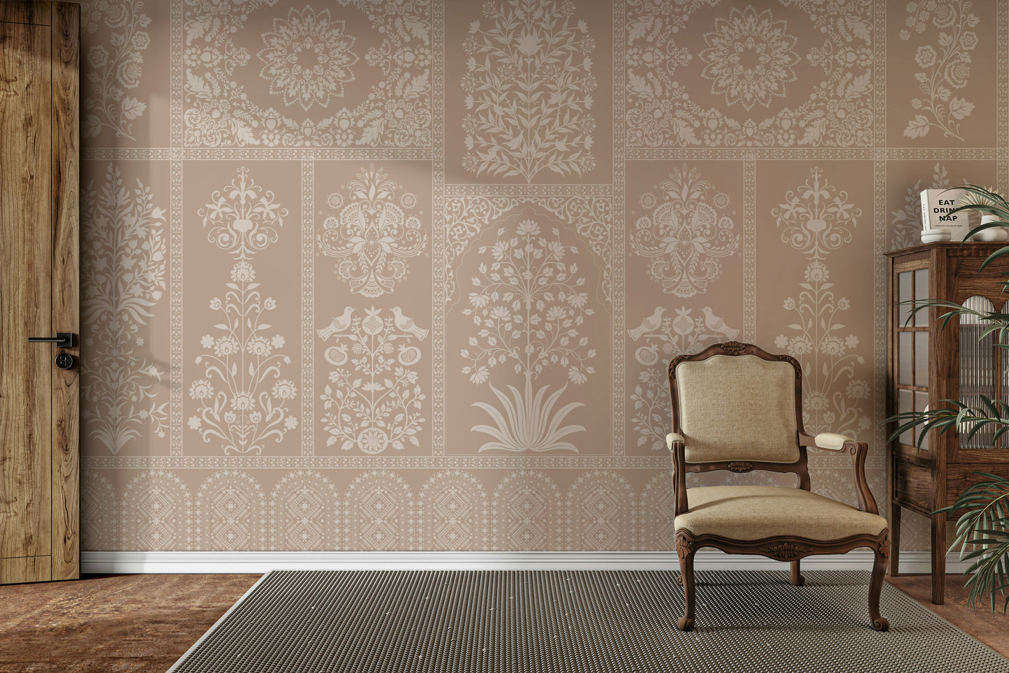 The composition is a harmonious, flowing pattern.

