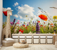 Wall decor showing a tranquil field view

