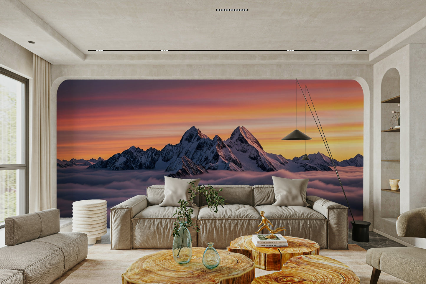 Wall mural showing a quiet sky scene

