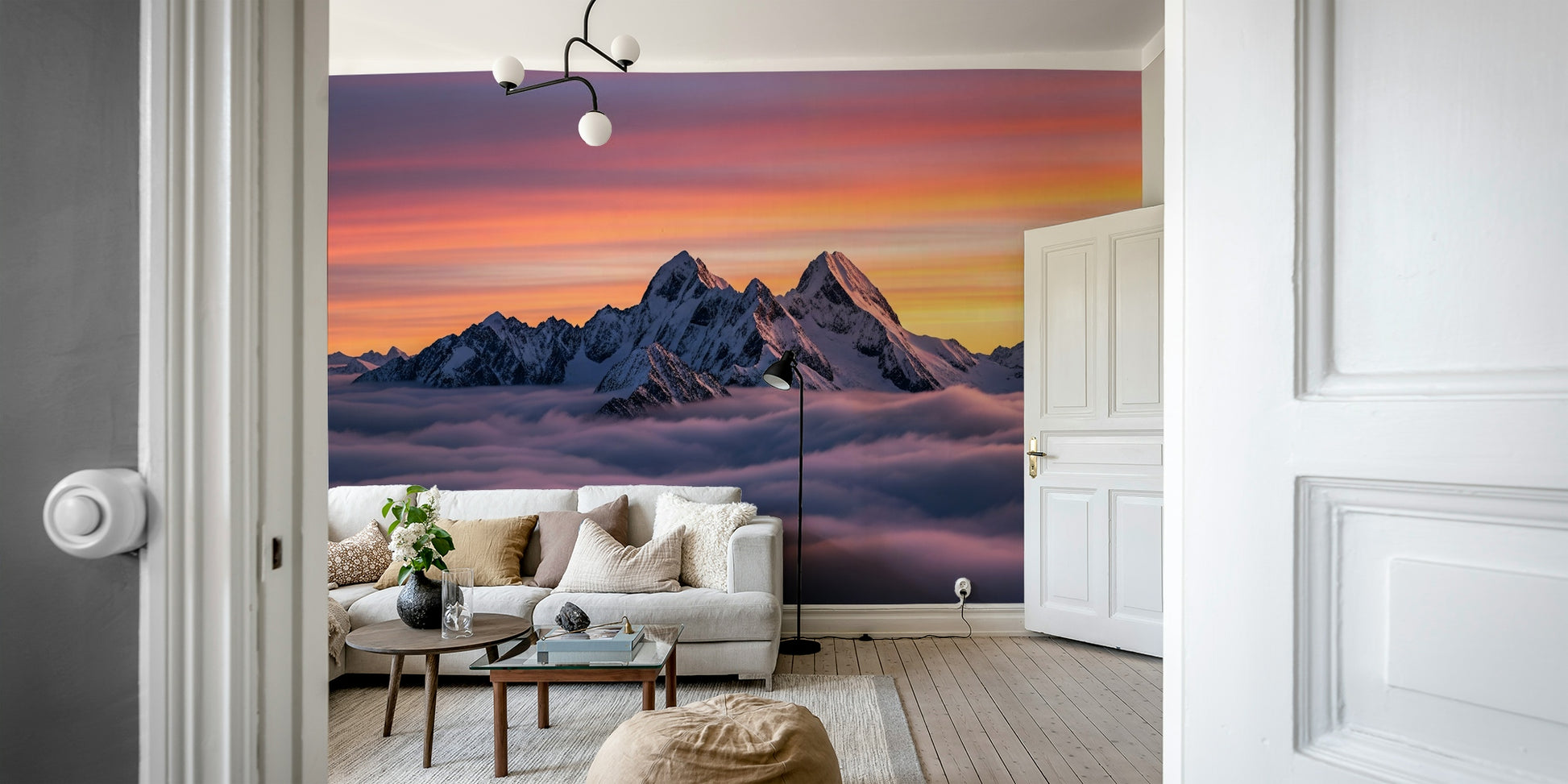 Wall decor showing a tranquil sky view

