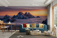 Wall mural with whimsical shapes and colors

