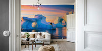 Wall mural with whimsical shapes and colors

