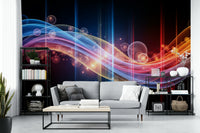 Detailed view of the abstract waves and colors

