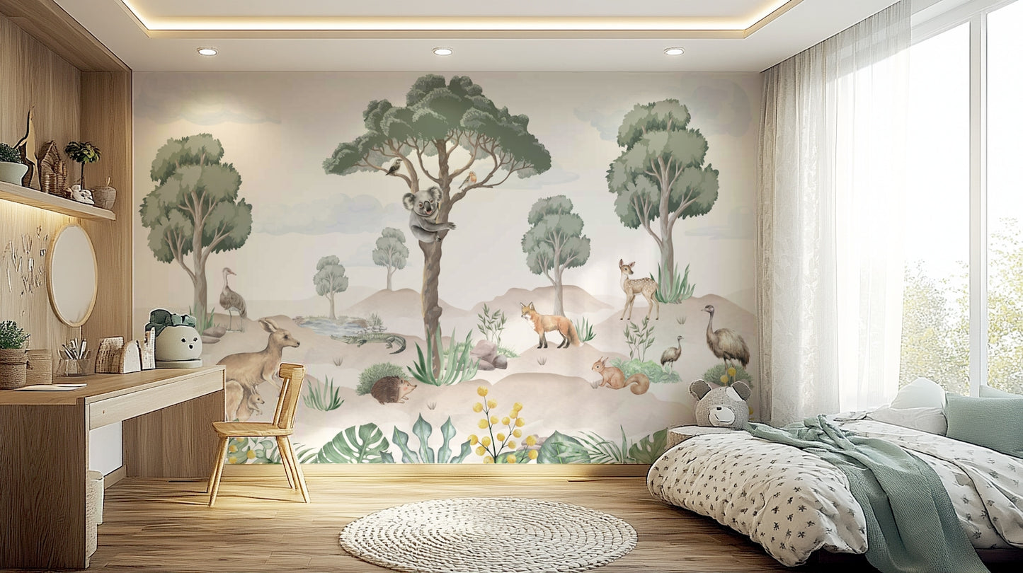 Aussie Wildlife Haven wallpaper on a wall

