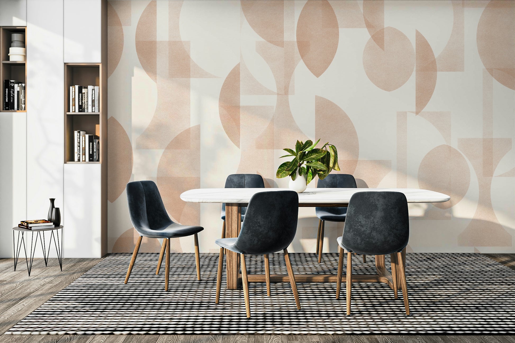 View of friendly shapes and a playful pattern

